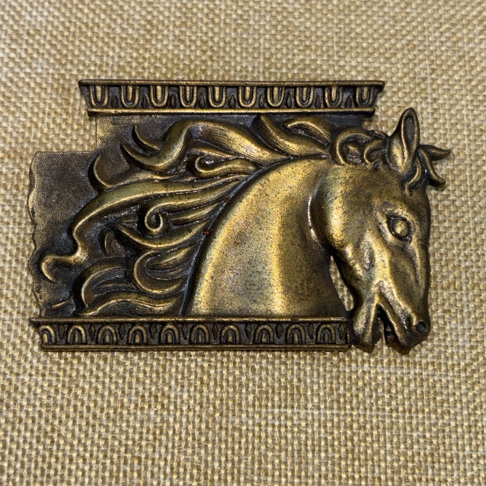 Vintage 1986- JJ Gold Tone Horse Pin Brooch